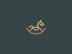 the logo for an online store with a horse on it's back and gold lettering