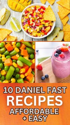 the cover of 10 danielle fast recipes, including fruit and vegetables with text overlay