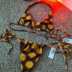 Never Worn Plastic Garment Protector Still Attached To Bottoms Hippie Vibes, Frankies Bikinis, Brown Gold, Womens Swim, Women Shopping, Gold, Color