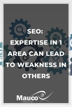 an image with the words seo expertise in area can lead to weakness in others