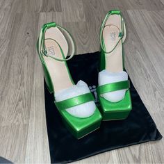 Brand New- Shane Justin “Sugar Block Platform ” Heel In The Color Green . Comes In Box And Includes Dust Bags For Each Shoe. Size 38 Green Platform Sandals With Block Heel, Spring Green Platform Heels, Green Platform Wedge Heels, Green Synthetic Platform Heels, Luxury Green Platform Heels, Platform Heels, Green Colors, Shoes Women Heels, Dust Bag