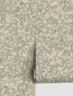 a wallpaper with leaves and flowers on it