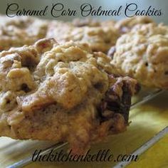 a close up of some cookies on a rack