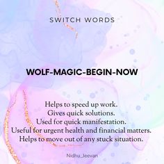 Switch Words For Clear Skin, Wolf Magic Begin Now Switchword, Code Language Secret, Wolf Magic Begin Now, Universe Codes, Universal Codes, Switch Codes, Switch Word, Energy Circles