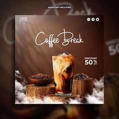 PSD coffee break social media post templ... | Premium Psd #Freepik #psd Cafe Social Media Post Design, Coffee Social Media Post Design, Cafe Poster Design Ideas, Coffee Poster Design Ideas, Coffee Poster Design Graphics, Coffee Social Media Post, Break Social Media, Cafe Social Media