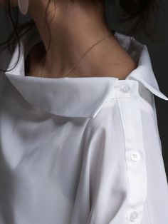 Plain Collared Tops For Spring, Solid Collared Tops For Everyday, Collared Tops For Everyday, Everyday Plain White Shirt, White Crew Neck Shirt For Work, Solid Color Plain Top With Collar, Plain Collared Cotton Top, Plain Collared Tops For Fall, Collared Plain Tops For Fall