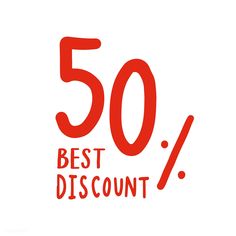 the 50 best discount sign is shown in red