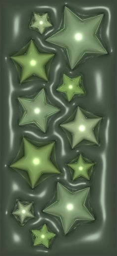 some green stars on a black background