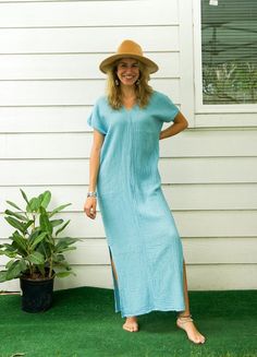 "* Bohemian Style Dress  * One Size Fits Most (US Women's S-2XL) * Organic Double Gauzed Muslin Cotton * Bust up to 55\" * Length with Hem 50\" * Suitable for any occation * Great gift for yourself or your loved ones" Casual V-neck Maternity Dress, Cotton V-neck Maternity Dress, Cotton Maxi Maternity Dress, Bohemian Maternity Dress With Short Sleeves, Summer Bohemian Maxi Dress For Maternity Wear, Bohemian Maxi Dress For Maternity Summer Wear, Cotton Maxi Dress For Maternity Wear, Casual Maternity Maxi Dress For Summer, Casual Summer Maternity Maxi Dress