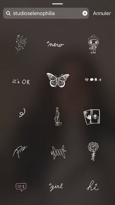 an iphone screen with various handwritten symbols on it and the text's name in white ink