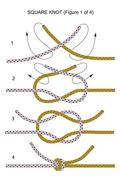 how to tie a square knot on a rope with instructions for tying it in two different ways