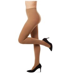 Perfect for cold weather coverage, our Memoi FirmFit Warm Control Top Tights feature a non-binding comfort waistband, toning around the waist/middle, rear lift support and gentle shaping panels to give you that smooth, comfortable feel and flawless figure. Available in black or brown. Solid Elastane Hosiery For Fall, Beige High Stretch Full Length Tights, High Stretch Full Length Beige Tights, High Stretch Full-length Beige Tights, Beige High Stretch Full-length Tights, Fitted Beige Elastane Tights, Comfort Stretch Full Length Winter Tights, Comfort Stretch Solid Color Hosiery, Comfort Stretch Smoothing Tights