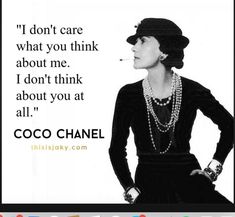 an image of coco chanel with quote