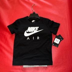 - Nike Boys' Air T-Shirt And Shorts Set - Size: 4, 5, And 6 - Color: Black And White Shirt, Bottoms Are Gray - Brand New - Smoke And Free Zone - Feel Free To Make Offers! Black Cotton Tops For Playwear, Black Short Sleeve T-shirt For Play, Black Short Sleeve T-shirt For Playwear, Black T-shirt With Graphic Print For Casual Wear, Black Crew Neck Tops For Playwear, Casual Black Playwear Tops, Black Casual Playwear Tops, Casual Black Tops For Playwear, Nike Sporty T-shirt For Play