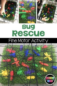 the bug rescue fine motor activity is fun for kids to do with their hands and feet