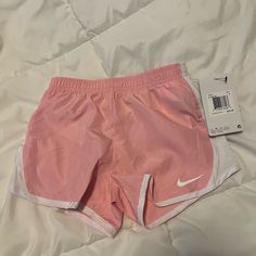 Pink Nike Shorts - Toddler Size 6 - Nwt Nike Bottoms For Summer Training, Nike Training Bottoms For Summer, Sporty Spring Bottoms For Playwear, Sporty Spring Playwear Bottoms, Nike Shorts For Summer Playwear, Nike Summer Shorts For Playwear, Pink Training Shorts For Spring, White Shorts With Built-in Shorts For Playwear, Nike Bottoms For Playwear In Short Style