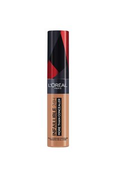 Whatever your concern; blemishes, dark circles, uneven skin tone, we've got you covered with Infallible 24H More Than Concealer. It corrects, contours and highlights, that's why it's our 'More Than Concealer'. The high pigment elastic formula gives you a full coverage finish with a lightweight feel. The longwear formula doesn't crease or settle into fine lines. Use the doe foot applicator to dab, dot or swipe with expert precision and ease, and blend seamlessly for a natural matte finish. Using a shade that matches your skin tone, apply a small dot of More Than Concealer directly on to any blemishes or imperfections and pat in using your finger or makeup brush/sponge. Using a shade a level or two lighter than your natural skin tone, swipe your More Than Concealer under your eyes and blend Loreal Infallible, Loreal Paris Infallible, Corrector Concealer, Natural Skin Tone, Full Coverage Concealer, Concealer For Dark Circles, Too Faced Concealer, Skin Imperfection, Aftershave