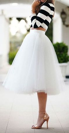 tulle Tule Rok, White Tulle Skirt, Gonna In Tulle, Skirt Tulle, White Tulle, Maxi Skirts, Cute Skirts, Looks Style, Mode Inspiration