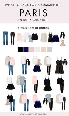 Visiting Paris this summer and wondering what to pack? Deciding what to wear in Paris can be tricky, especially if you want to keep it carry-on only. I've putt together the ultimate minimalist Paris packing list for summer that has you covered! #capsulewardrobe European Travel Outfit, Europe Packing, Summer In Europe, Travel Luggage Packing, Europe Travel Outfits, Summer Packing, Packing For Europe, Mode Tips, Packing Guide