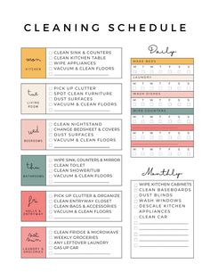 Printable Cleaning Schedule, Instant Download, Organizational Cleaning Planner - Etsy Canada | Cleaning schedule printable, Cleaning schedule, Weekly cleaning Tul Planner Ideas, Cleaning Template, House Schedule, Chores Chart, Cleaning Chart, Cleaning Planner, Cleaning Stuff