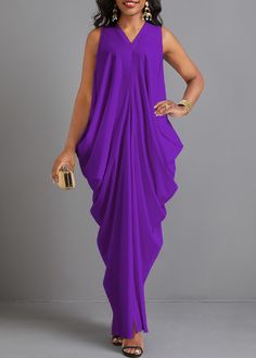 Package Contents : 1 X Dress Color : Purple Printing Design : Plain Color Clothing Length : Maxi Sleeve's Length : Sleeveless Neckline : V Neck Season : Summer Style : Elegant,Vacation,Casual Occasion : Vacation,Party,Everyday Composition : 100% Polyester Washing Instructions : Hand Wash/Machine Wash See More Greek Style Dress, Wedding Guest Dresses Long, V Neck Maxi Dress, Purple Maxi, Purple Maxi Dress, Party Dresses Online, Womens Prom Dresses, White Dress Party, Wedding Guest Dress Summer