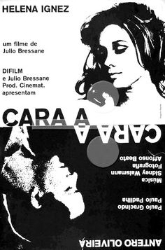 an old movie poster for the film cara vavo, with two people in black and white