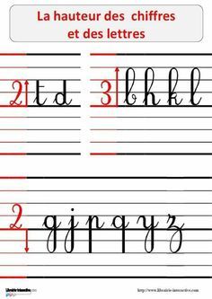 the handwriting practice sheet for children to learn how to write and draw letters in french