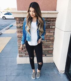 Fall Outfits Jean Jacket, Outfits Jean, Comfy Fall Outfits, Best Jeans For Women, Vans Outfit, Jean Jacket Outfits, Cute Outfits With Jeans, Trendy Swimwear, Denim Details