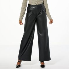 G by Giuliana Faux Leather Trouser  A crowd pleaser, these bold, faux-leather statement pants will quickly become your new closet hero. Style the wide-leg trousers with a crop top, your fave heels and a mini bag for a look that we can't get enough of. Statement Pants, New Closet, Crowd Pleaser, Leather Trousers, Wide Leg Trousers, Lifestyle Brands, Mini Bag, High Fashion, Fashion Clothes Women