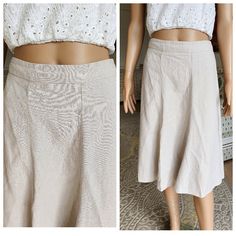 casual skirt Beige Linen skirt womens  Midi skirt Linen skirt Beige skirt retro skirt holiday skirt Hippie skirt summer skirt classic skirt XL height of the woman in the photo - 180 cm 52% linen   48%Viscosa Please refer to photos for details of condition. Condition: very good vintage Measurements: Length: 63 cm/33.8" Waist 90  cm/30.7" Hips: 118 cm/42.5" Tag Size  EUR 42  UK14  XL note The color on the pictures may vary due to monitor settings and light reflections. Ready to ship Please do not Beige Relaxed Pleated Summer Skirt, Beige Relaxed Fit Pleated Summer Skirt, Beige Relaxed Pleated Skirt For Summer, Summer Beige Relaxed Pleated Skirt, Summer Beige Flared Pleated Skirt, Summer Beige Pleated Skirt, Vintage Lined Mini Skirt For Summer, Vintage Summer Mini Skirt With Lining, Summer Vintage Lined Mini Skirt