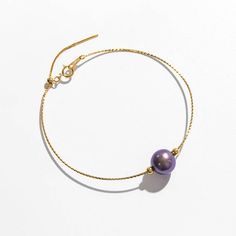 8-9mm Floating Pearl Chain Bracelet - House Of Pearls Pearl Pendant Bracelet As Gift, Pearl Pendant Bracelet Perfect For Gift, Purple Pearl Bracelet As A Gift, Elegant Purple Pearl Bracelet With Round Beads, Purple Pearl Pendant Jewelry, Elegant Purple Bracelets As Gift, Elegant Purple Bracelets For Gifts, Elegant Purple Jewelry With Round Beads, Purple Pearl Chain Jewelry For Gift