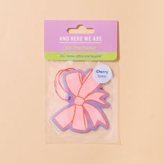 Keep your space smelling sweet and looking cute with our classic Bow Air Freshener. Different colors on front and back! Cherry scented. Air Freshener For Car, Eucalyptus Mint, Pink Lemon, Car Office, Car Freshener, Sweet Cherries, Car Air Freshener, Simple Gifts, Cars Organization