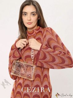 Bird in Bag - Lightweight, Portable, Classic, Casual Tapestry Acrylic Square Frame Clip Metal Long Chain Shoulder Crossbody Evening Bag for Women Party Trendy Brown Clutch For Party, Brown Party Clutch With Chain Strap, Trendy Brown Evening Bag For Party, Brown Evening Bag For Events, Multicolor Clutch With Chain Strap For Party, Dating Gifts, Acrylic Clutch, Classic Casual, Women Party