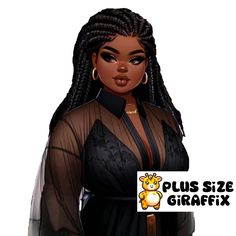 Plus Size Black Art, Plus Size Fashion Illustration Templates, Plus Size Picrew, Black Plus Size Pin Up Art, Plus Size Black Women Art Cartoon, Digital Backgrounds, Social Media Graphics, Digital Invitations, Printable Art