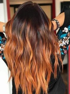 Fire Hair Color, Cinnamon Hair Colors, Cinnamon Hair, Red Ombre Hair, Fire Hair, Ginger Hair Color, Shoulder Hair, Ombré Hair, Shoulder Length Hair Cuts