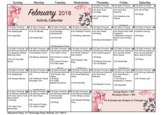 a calendar with pink flowers on it for the month of february, and an image of a