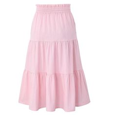 Look no further than the maxi skorts skirt for girls! Made from soft, breathable polyester material, this skirt features a high-waisted design, button front, and belt for a stylish and comfortable fit. With its ruffle detail, knee-length design, and loose fit, this skirt is perfect for daily wear, beach trips, parties, and family gatherings.Your little princess will look absolutely stunning in this maxi skirt for girls! Made from high-quality, stretchy polyester material, this high-waisted skirt Pink Long Skirt Solid Color, Spring Maxi Skirt With Ruffles, Solid Color Ruffled Midi Skirt, Casual Pink Ruffled Maxi Skirt, Pink Ruffled Cotton Maxi Skirt, Pink Cotton Maxi Skirt With Ruffles, Long Pink Skirt, High Waist Long Skirt, Beach Trips