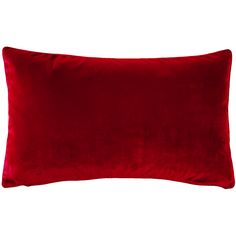 a red velvet pillow on a white background