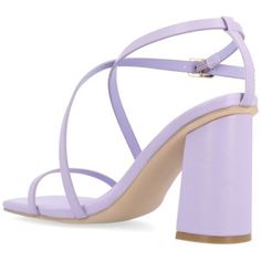 Our Lenorra sandals from Journee Collection will have you walking around town, getting compliments from every direction with their luxe vegan leather and crisscross strap details. A chunky block heel adds a little lift to the look. Their open square-toe shape and 4 mm Tru Comfort Foam insole will be the perfect finishing touch. | Journee Collection Women's Lenorra Sandals, Lilac, 12M Summer Party Sandals With Cross Strap, Chic Double Strap Sandals With Padded Heel, Summer Sandals With Heel And Cross Straps, Chic Strappy Sandals With Adjustable Strap, Summer Sandals With Heel Strap And Cross Strap, Synthetic Sandals With Adjustable Cross Strap, Chic Double Strap Sandals, Chic Evening Sandals With Cross Strap, Chic Sandals With Cross Strap And Removable Insole