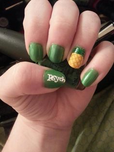 Psych Tv Show Nails, Nails Green Design, Sherlock Nails, Psych Party, Show Nails, Psych Movie, Geeky Nails, Mon Son, Epic Nails