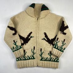 Vintage Hand Knit 100% Wool Cowichan Siwash Sweater Approx Sz: Medium (No tag, please see measurements) Condition: Overall excellent pre-owned condition. Zips up and down perfectly. Small hole on pocket and bottom right of jacket. Right sleeve looks to be repaired previously. Very thick, heavy weight knit. Smoke free home. Pet friendly home. Rare find at this size. Approx Measurements Pit to Pit 22"  Collar to Bottom 26" Pit to end of Sleeve 18" Knitted Outerwear For Outdoor Fall, Retro Knitted Outerwear For Fall, Vintage Sweater For Outdoor Fall Wear, Knit Outerwear For Cold Weather In Fall, Vintage Long Sleeve Knitted Outerwear, Fall Outdoor Wool Cardigan, Vintage Sweater With Pockets For Fall, Vintage Fall Sweater With Pockets, Vintage Long Sleeve Outdoor Sweater