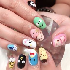 nail art , acrylic nails , hello kitty , gel nail Bright Manicure, Cat Nail Art, Girls Nail Designs, Cat Nail, Cute Christmas Nails, Japanese Nail Art