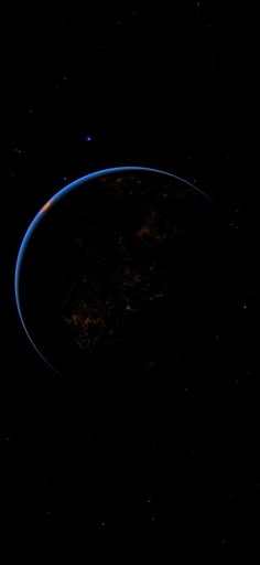 the earth as seen from space at night with stars in the sky and dark background