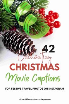 christmas movie captions for festive travel photos on instagram with text overlay