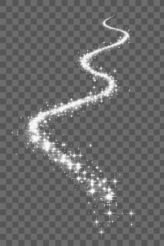 an image of a white sparkle trail on a dark background with stars in the sky