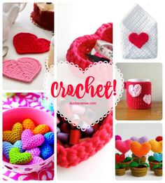 collection of colorful heart shaped crochet projects Crochet Wall Art, Crochet Garland, Heart Crochet, Wonderful Wednesday, Crochet Wall Hangings, Fabulous Diy