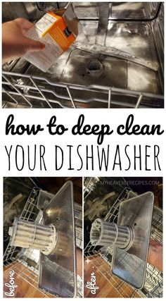 how to deep clean your dishwasher with this easy and simple trick for cleaning dishes