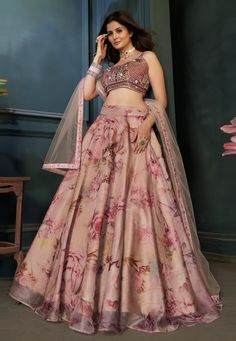 Beige readymade organza circular lehenga choli 1232 Desc: Style : Circular Lehenga Choli Color : Beige Fabric : Organza Work : Embroidery Wash Care : Dry clean Sleeve Style : Sleeveless Long Sleeves : Done only in Custom Stitch Sleeves Lining : Done only in Custom Stitch Bust Size : 40 to 42 Inches Occasion : Wedding Diwali Eid Mehendi Sangeet Engagement Reception Ceremonial. With Express Free Shipping Buy Indian Party wedding wear Bridal Lehenga Choli Beige readymade organza circular lehenga ch Simple Lehenga, Organza Lehenga, Lehenga Designs Simple, Gaun Fashion, Choli Designs, Lehenga Choli Online, Indian Wedding Wear, Lehenga Collection, Ghagra Choli