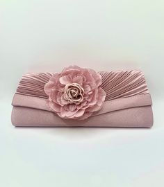 Stunning Bridal Wedding Satin Dusky Pink Rose Pink Clutch Bag with Large Rose Front Perfect wedding accessory.   Silver Shoulder Chain Elegant addition for those on the day essentials. Measurement  26cm x 10cm x 5cm Pink Flower-shaped Wedding Bag, Mother Of Groom Outfits, Pink Clutch Bag, Clutch Bag Wedding, Pink Clutch, Rose Party, Wedding Accessory, Elegant Bags, Groom Outfit