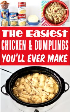 the best chicken and dumplings you'll ever make are in this crock pot